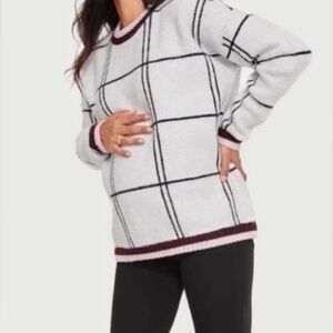 Hatch Maternity Windowpane Crew Sweater